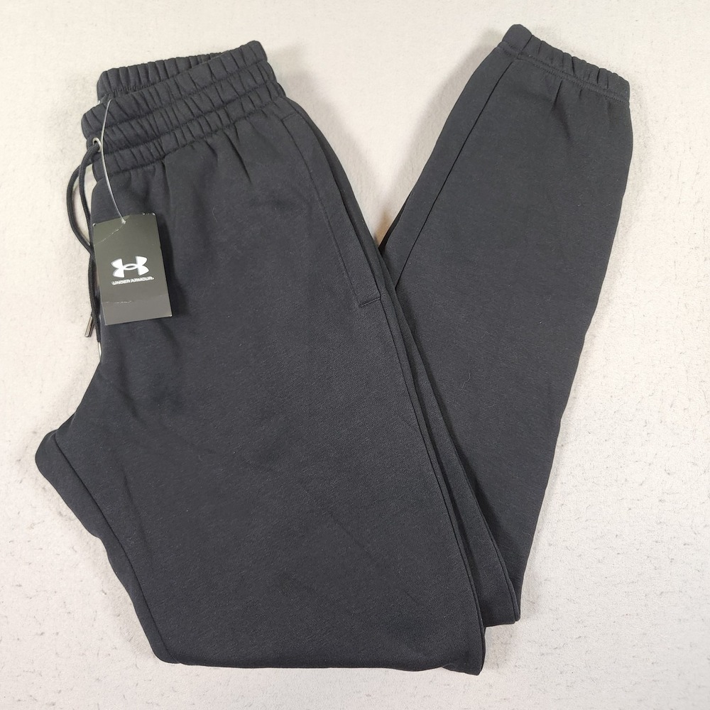 Under Armour UA Icon Fleece Pants Men's XS Black Sweatpants Loose NWT